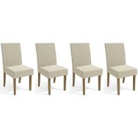 Cadeira De Cozinha 2cad133fr Kit 4 Un Freijó Linho Bege A019 - 1
