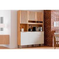Cozinha Compacta Kit Moscato Com 6 Portas E 1 Gaveta 197x151cm Amendoa Branco Ronipa - 1