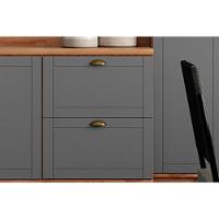 Cozinha Modulada Completa Bella 6 Peças 2 Aéreos + 2 Balcões+ 2 Paneleiros C6p55 Nogal Cinza - 5