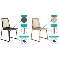 Cadeira De Cozinha Wood 1751 Kit 6 Uni Preto Linho Grafite - 2