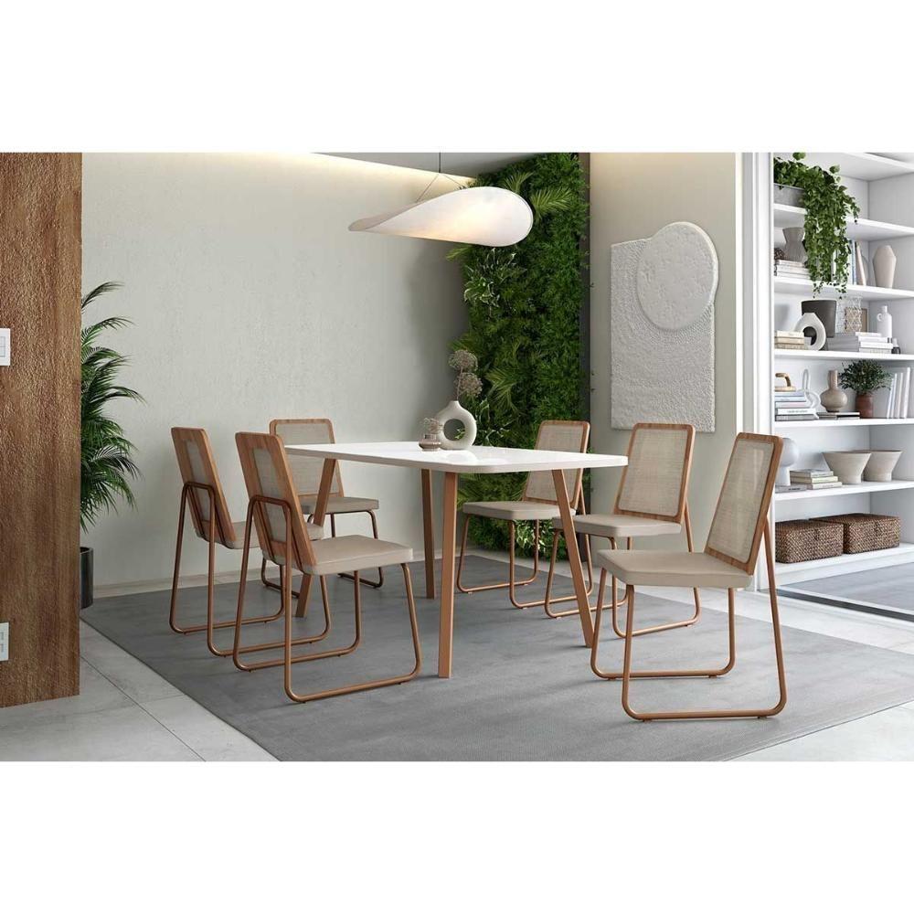 Cadeira De Cozinha Wood 1751 Aço Kit 2 Uni Preto Linho Grafite - 9