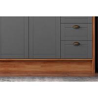 Cozinha Modulada Completa Bella 6 Peças 2 Aéreos + 1 Balcão+ Cristaleira + 2 Complementos C6p77 Nogal Cinza - 5