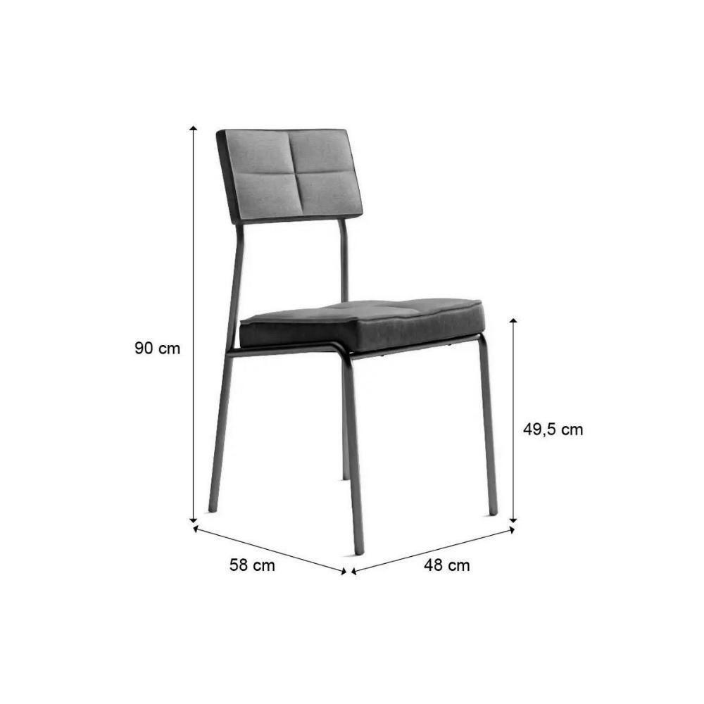 Cadeira De Cozinha Neo 1740 Kit 4 Uni Rose Linho Areia Courano Caramelo - 6