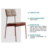 Cadeira De Cozinha Neo 1740 Kit 4 Uni Rose Linho Areia Courano Caramelo