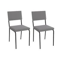 Cadeira De Cozinha Zaria 2c128 Aço Kit 2 Uni Preto Suede Cinza - 1