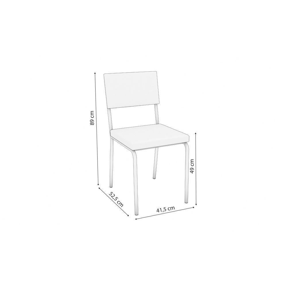 Cadeira De Cozinha Zaria 2c128 Aço Kit 2 Uni Niquel Suede Cinza - 7