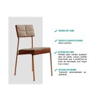 Cadeira De Cozinha Neo 1740 Kit 6 Uni Rose Linho Areia Courano Caramelo - 3