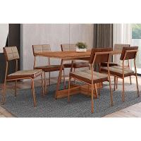 Cadeira De Cozinha Neo 1740 Kit 6 Uni Rose Linho Areia Courano Caramelo - 5