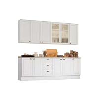 Cozinha Modulada Completa Americana 9 Peças 3 Aéreos + 3 Balcões +3complementos C5p37 Branco - 5