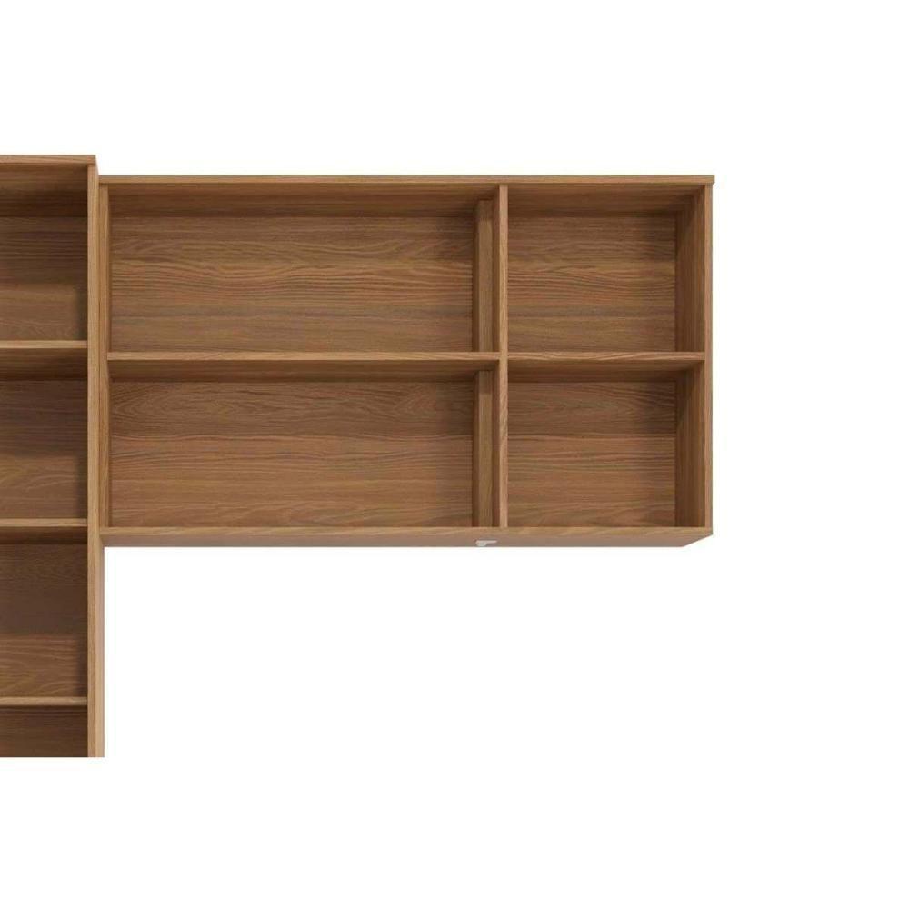 Cozinha Modulada Completa Botanic 4 Peças 1 Aéreo + Balcão + Cristaleira + 1 Complemento M656 Nogueira Fendi - 9