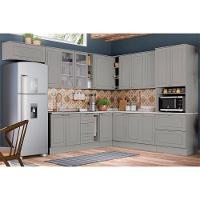 Cozinha Modulada Completa Americana 16 Peças 6aéreos+5balcões+ 1 Paneleiro +4complementos C5p33 Cinza - 1