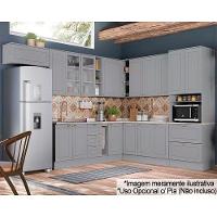 Cozinha Modulada Completa Americana 16 Peças 6aéreos+5balcões+ 1 Paneleiro +4complementos C5p38 Cinza - 1