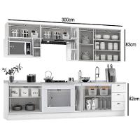Cozinha Modulada Completa Americana 13 Peças 5aéreos+4balcões+4complementos C5p41 Branco - 5