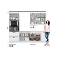 Cozinha Modulada Completa Americana Peças 5 Peças 1 Aéreo + 2 Balcões + 1 Paneleiro + 1 Complemento C5p30 Branco