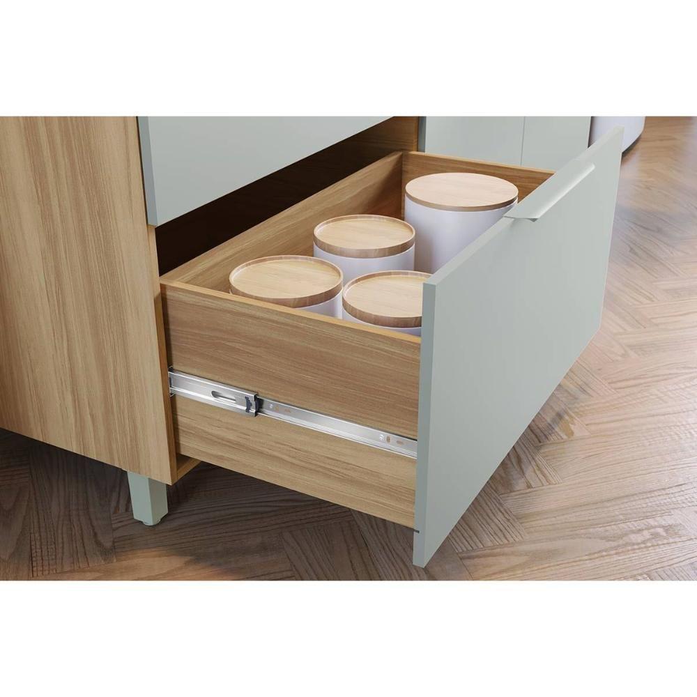 Paneleiro De Cozinha Modulado Marquesa Com 4 Portas E 4 Gavetas 140cm Nature Verde - 9