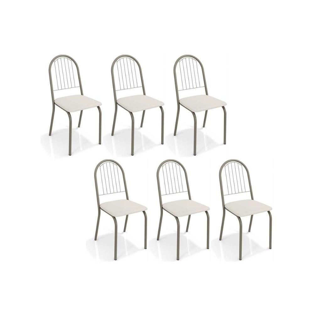 Cadeira De Cozinha Noruega 2c077 Kit 6 Un Niquel Branco 106 - 1