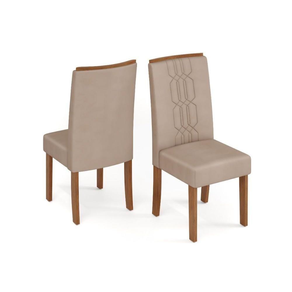 Cadeira De Cozinha Zoe Kit 2 Un Cedro Suede Creme - 1