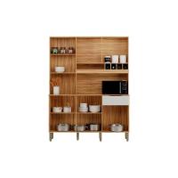 Cozinha Compacta Kit Moscato Com 6 Portas E 1 Gaveta 197x151cm Amendoa Grafite Ronipa - 3