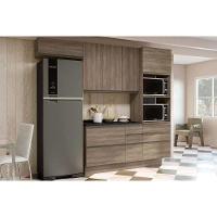 Cozinha Modulada Completa Maxxi 5 Peças 2 Aéreos + 1 Balcão + 1 Paneleiro + 1 Complemento C5p23 Nogal - 1