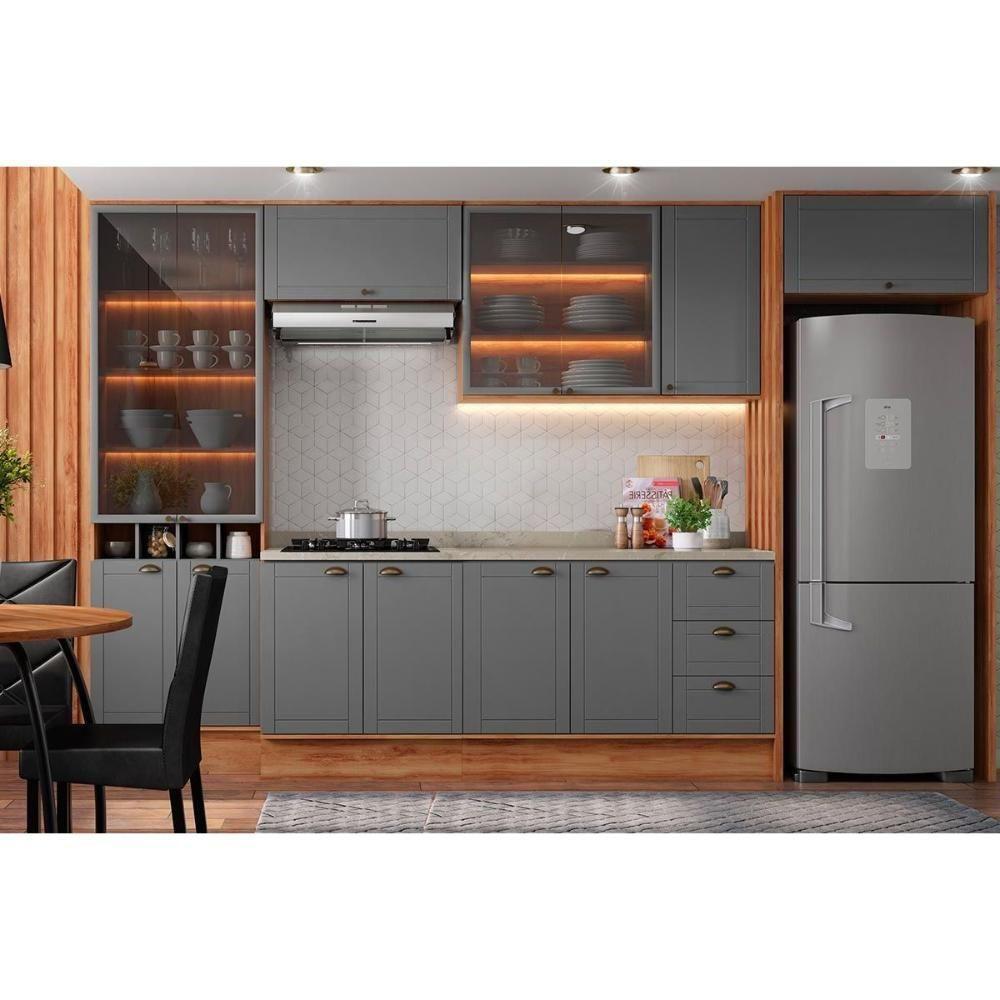 Fechamento De Cozinha Modulado Painel De Edição Para Ripado Bella 2620 230x50x3.0cm Nogal - 3