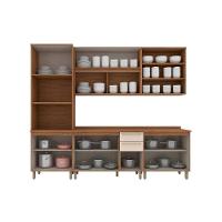 Cozinha Modulada Completa Requinte 7 Peças 2 Aéreos + 2 Balcões + 1 Paneleiro + 2 Complementos Cz107 Nature Nature Areia - 2