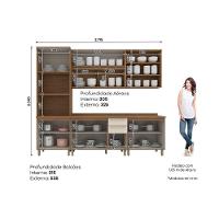Cozinha Modulada Completa Requinte 7 Peças 2 Aéreos + 2 Balcões + 1 Paneleiro + 2 Complementos Cz107 Nature Nature Areia - 3