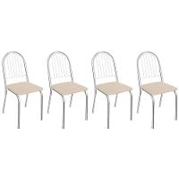 Cadeira De Cozinha Noruega 2c077 Kit 4 Un Cromada Nude 16 - 1