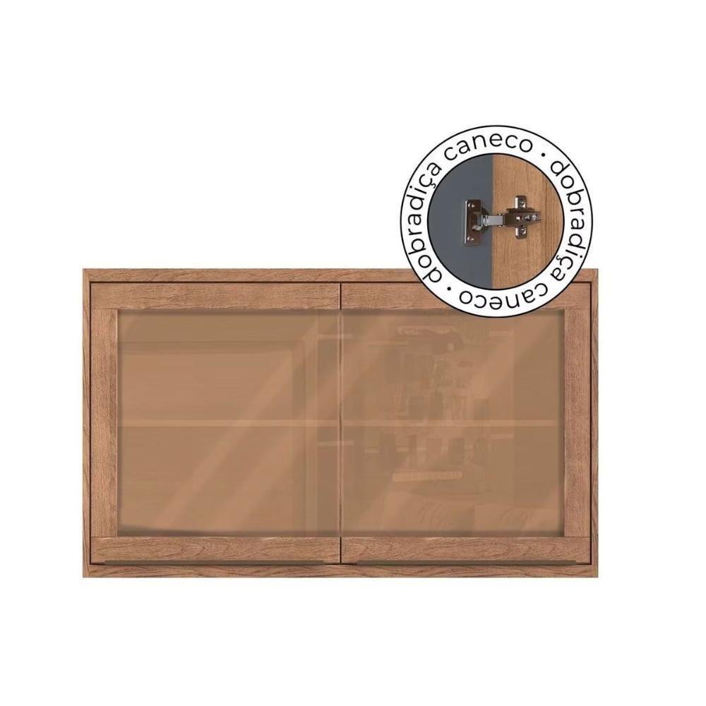 Cozinha Modulada Completa Versalis 4 Peças 2 Aéreos + 1 Balcão + 1 Torre Quente C4p189 Freijó Cinza Argila Herval - 8