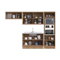 Cozinha Modulada Completa Versalis 4 Peças 2 Aéreos + 1 Balcão + 1 Torre Quente C4p189 Freijó Cinza Argila Herval - 5