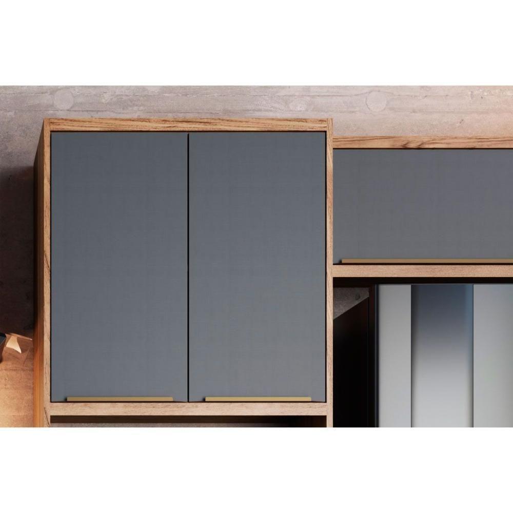 Cozinha Modulada Completa Versalis 6 Peças 2 Aéreos + 2 Balcões+ 1 Paneleiro + 1 Complemento C6p162 Freijó Grafite Herval - 4
