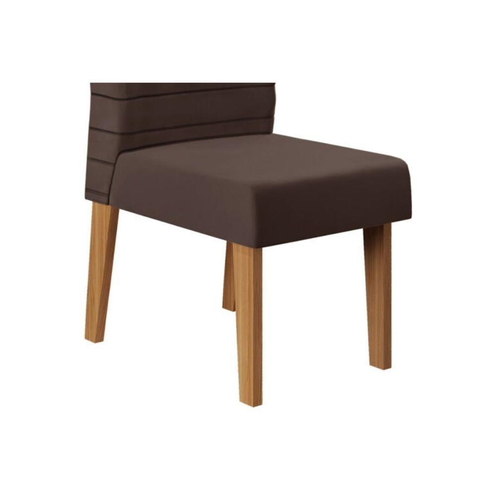 Cadeira De Cozinha Ondina Kit 2 Un Cedro Suede Kraft Bege - 6