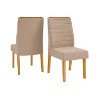 Cadeira De Cozinha Ondina Kit 2 Un Cedro Suede Kraft Bege - 1