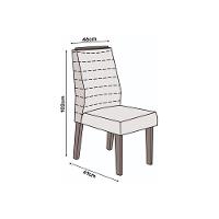 Cadeira De Cozinha Ondina Kit 2 Un Cedro Suede Kraft Bege