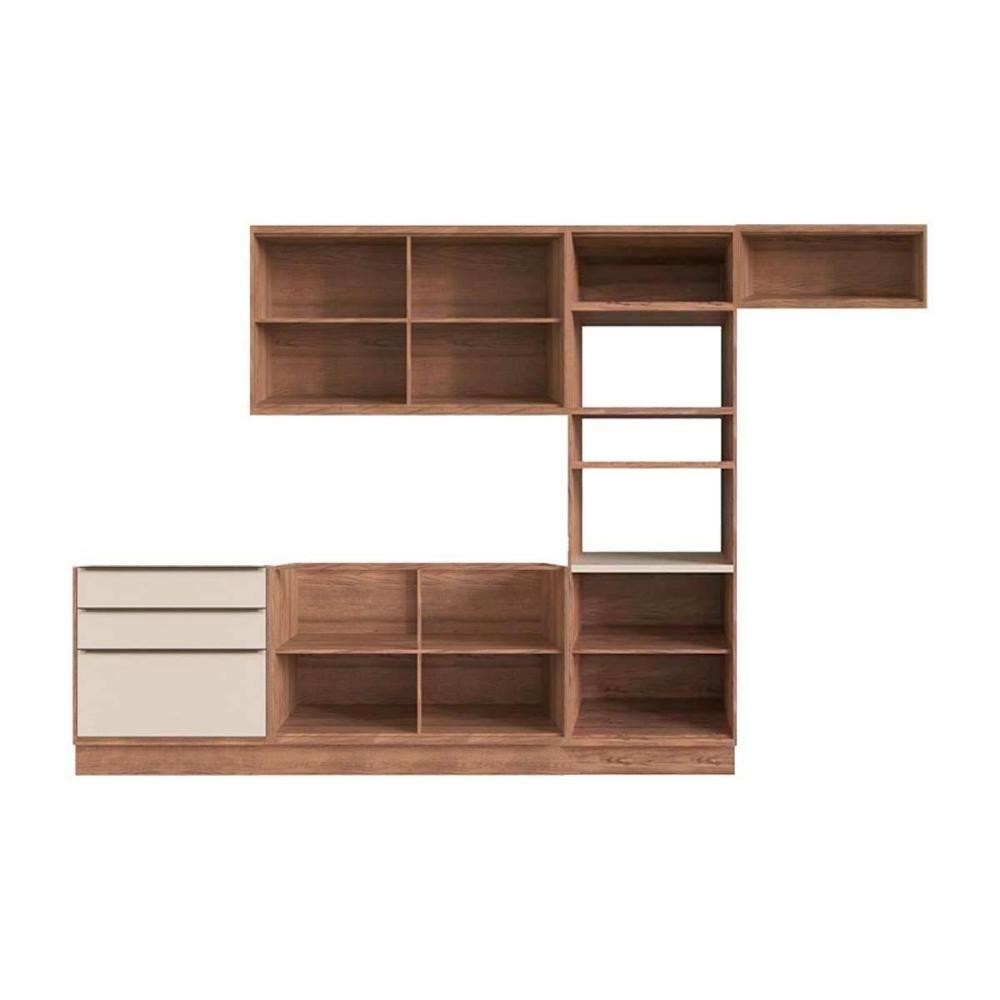 Cozinha Modulada Completa Versalis 6 Peças 2 Aéreos + 2 Balcões + 1 Torre Quente + 1 Complemento C6p191 Freijó Grafite Herval - 6