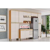 Cozinha Modulada Completa Nápoli Prime 5 Peças 2 Aéreos + 1 Balcão+ 2 Paneleiros C5p96 Amendoa Off White Ronipa - 1