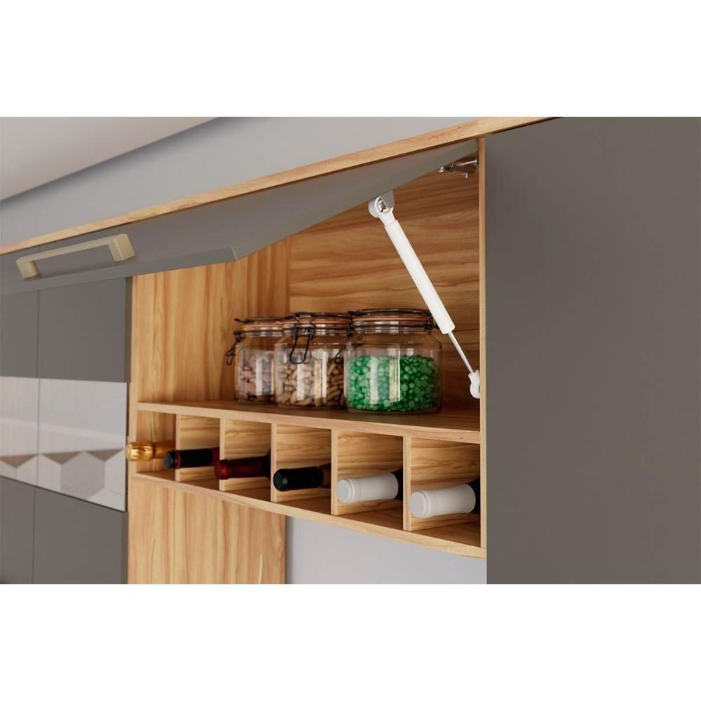 Cozinha Modulada Completa Nápoli Prime 5 Peças 2 Aéreos + 1 Balcão+ 2 Paneleiros C5p04 Amendoa Off White Ronipa - 4