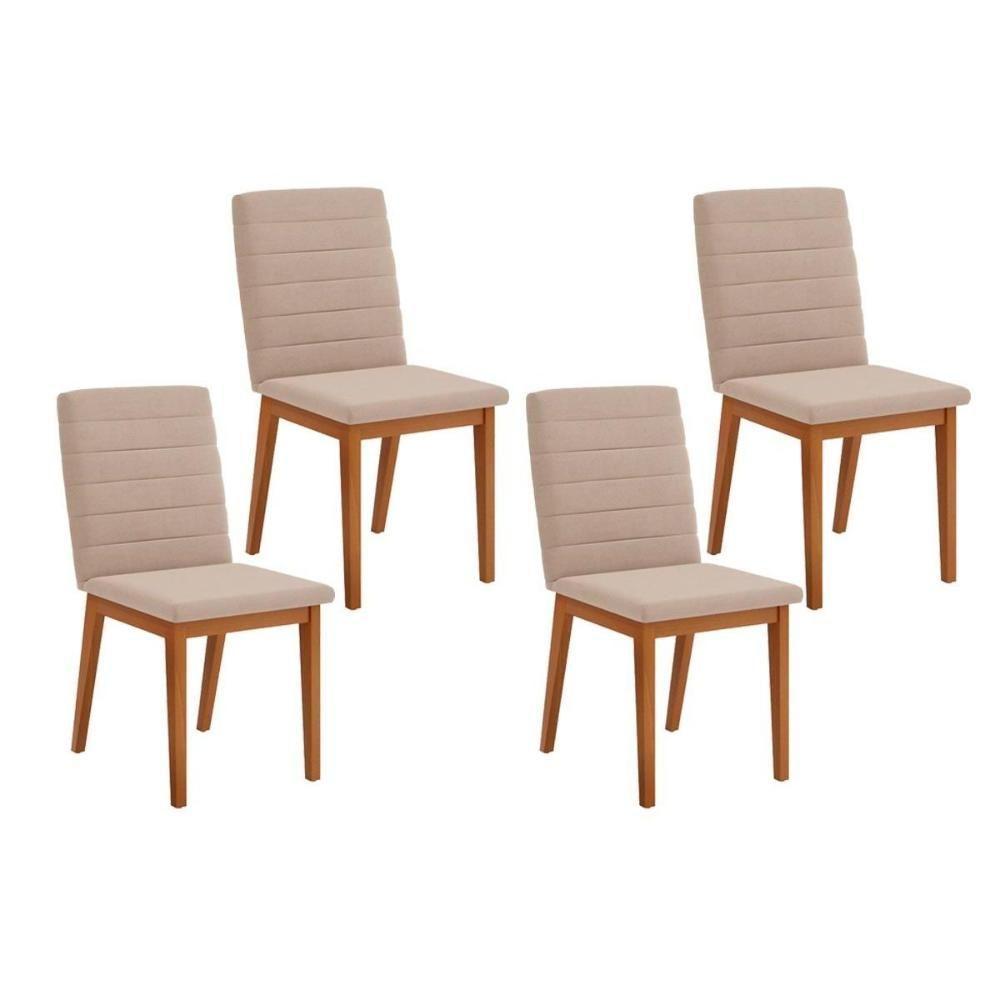Cadeira De Cozinha Sofia Kit 4 Un Ipe Suede Creme - 1