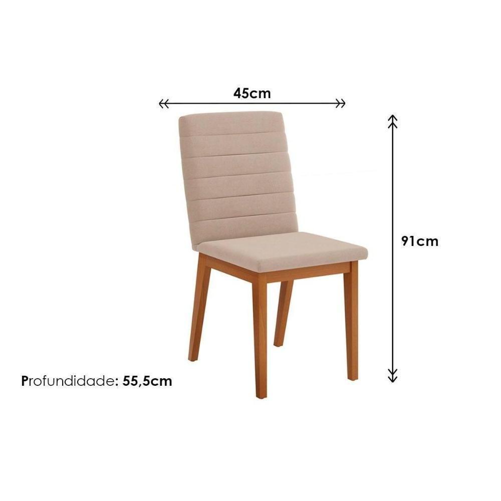 Cadeira De Cozinha Sofia Kit 4 Un Ipe Suede Creme - 5