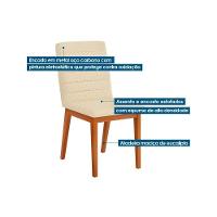 Cadeira De Cozinha Sofia Kit 4 Un Ipe Suede Creme - 3