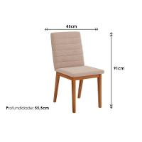 Cadeira De Cozinha Sofia Kit 4 Un Ipe Suede Creme - 5