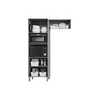 Cozinha Modulada Completa Esplêndida 7 Peças 4 Aéreos + 2 Balcões + 1 Torre Quente C7p183 Freijó Off White