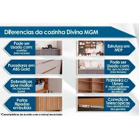 Cozinha Modulada Completa Divina 6 Peças 2 Aéreos + 2 Balcões + 2 Complementos Cz009 Freijó Titanium - 2