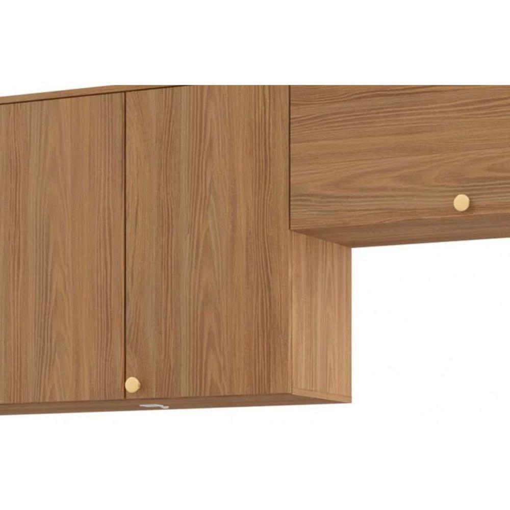 Cozinha Modulada Completa Botanic 5 Peças 3 Aéreos + 1 Balcão + 1 Complemento M662 Nogueira Fendi - 8