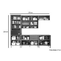 Cozinha Modulada Completa Divina 5 Peças 2 Aéreos + 2 Balcões + 1 Paneleiro Cz002 Freijó Titanium - 4