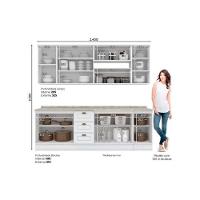 Cozinha Modulada Completa Americana 10 Peças 4aéreos+3balcões+3complementos C5p31 Branco - 3