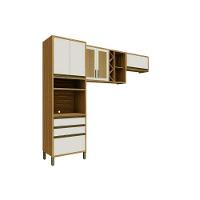 Cozinha Modulada Completa Tempranillo 3 Peças 2aéreos+ 1 Paneleiro C3p82 Amendoa Off White Ronipa - 5