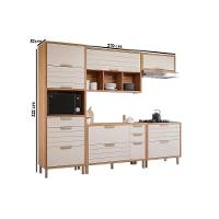 Cozinha Modulada Completa Eloise 5 Peças 2 Aéreos + 2 Balcões + 1 Torre Quente C5p178 Freijó Off White - 3