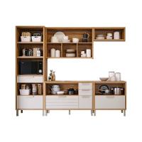 Cozinha Modulada Completa Eloise 5 Peças 2 Aéreos + 2 Balcões + 1 Torre Quente C5p178 Freijó Off White