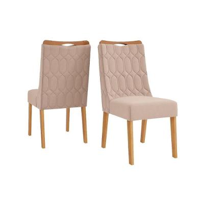 Cadeira De Cozinha Bia Cedro Linho Saara Bege