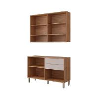 Cozinha Modulada Completa Divina 3 Peças 1 Aéreo + 1 Balcão + Complemento Cz008 Freijó Off White - 4